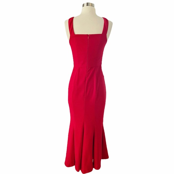 NICHOLAS Red Piper Dress Sleeveless Ruffles Cocktail Dress Designer US 2 Flawed - Picture 4 of 10